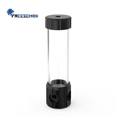 FREEZEMOD Transparent Computer Cylindrical Water Cooling Reservoir OD50MM POM Water Tank with Built-in Filtration PC Cooler: BROWN