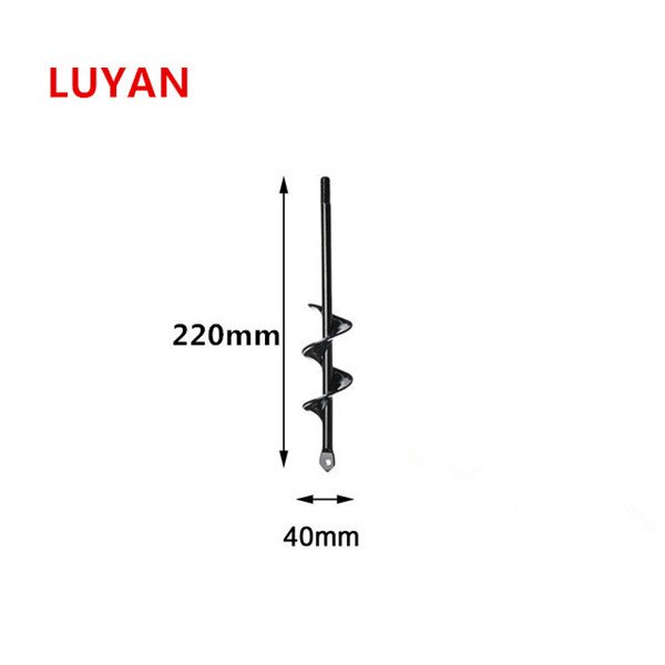 3pcs Garden Auger Spiral Drill Bit Flower Planter Bulb Shaft Auger Yard Gardening Earth Drill Planting Hole Digger Tool: 4 x 22cm