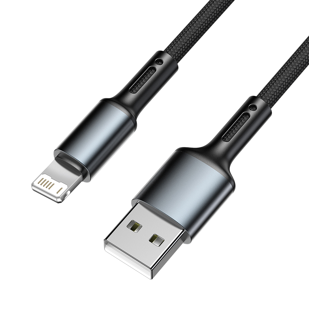 3a hurtigopladningsoplader usb-kabel til iphone 14 13 12 11 pro x xs max 5 6 s 7 8 plus apple ipad origin telefondatakabel ledning 2m 3m: Sort / 0.75m