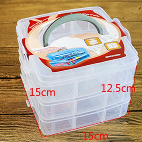 1Pc 3 Layer 18 Grid Removable Dividers Storage Box Plastic Transparent Jewelry Beads Earring Organizer Container