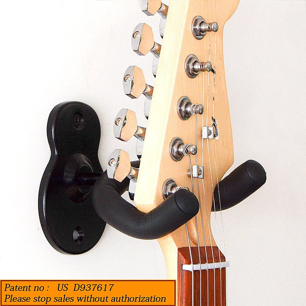 Guitarra, gancho de montaje en pared, gancho acústico, bajo eléctrico, gancho de pared, colgador de metal negro
