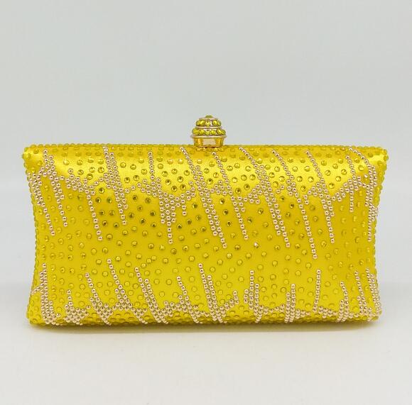 Green Emerald Crystal Evening Clutch Tassen Wedding Bag Vrouwen Diamanten Cocktail Party Keten Schouder Handtassen MIL0912: YELLOW