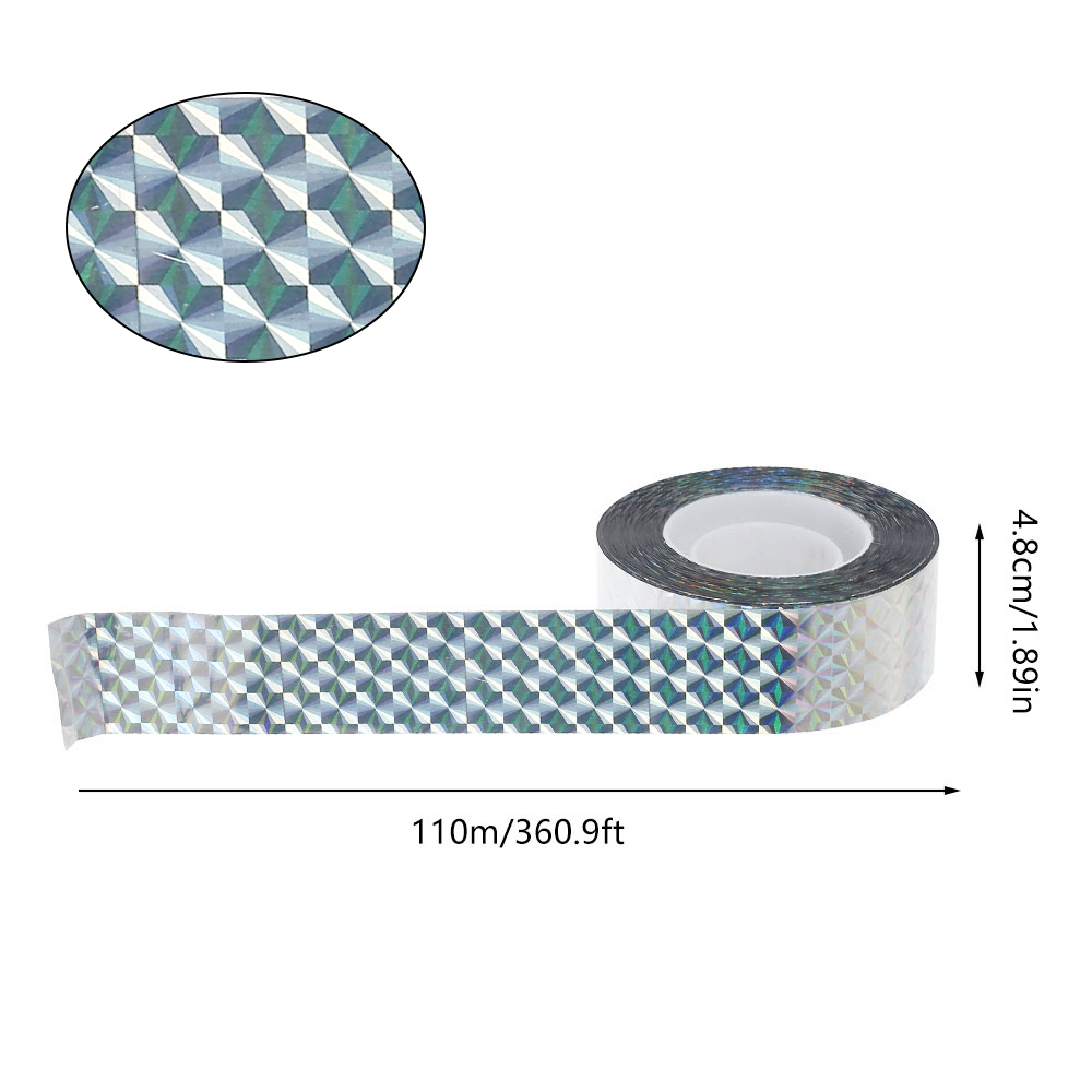 Cinta reflectante para ahuyentar aves, cinta antiaves de varios tamaños, parpadeante, repelente de aves, palomas, Cuervo, doble cara: Checkered 4.8cmX110m