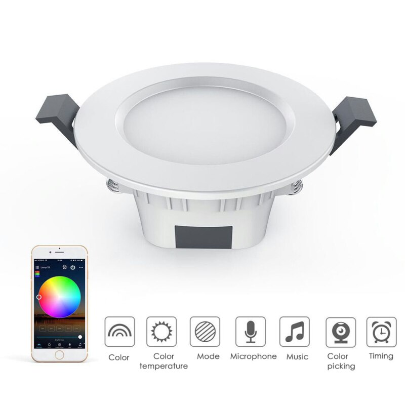 LED Downlight Round Recessed Lamp Wifi Work with App Remote control Led Bulb Bedroom Kitchen Indoor LED Spot Lighting