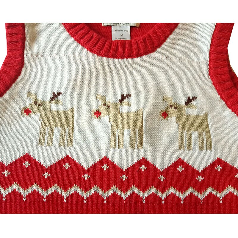 freundlicher weste mädchen gestrickte Baby weste Baby junge kleinkind mädchen weste baumwolle warme Weihnachten kleidung mädchen zur Seite fahren weste Elch verrotten Spitzen