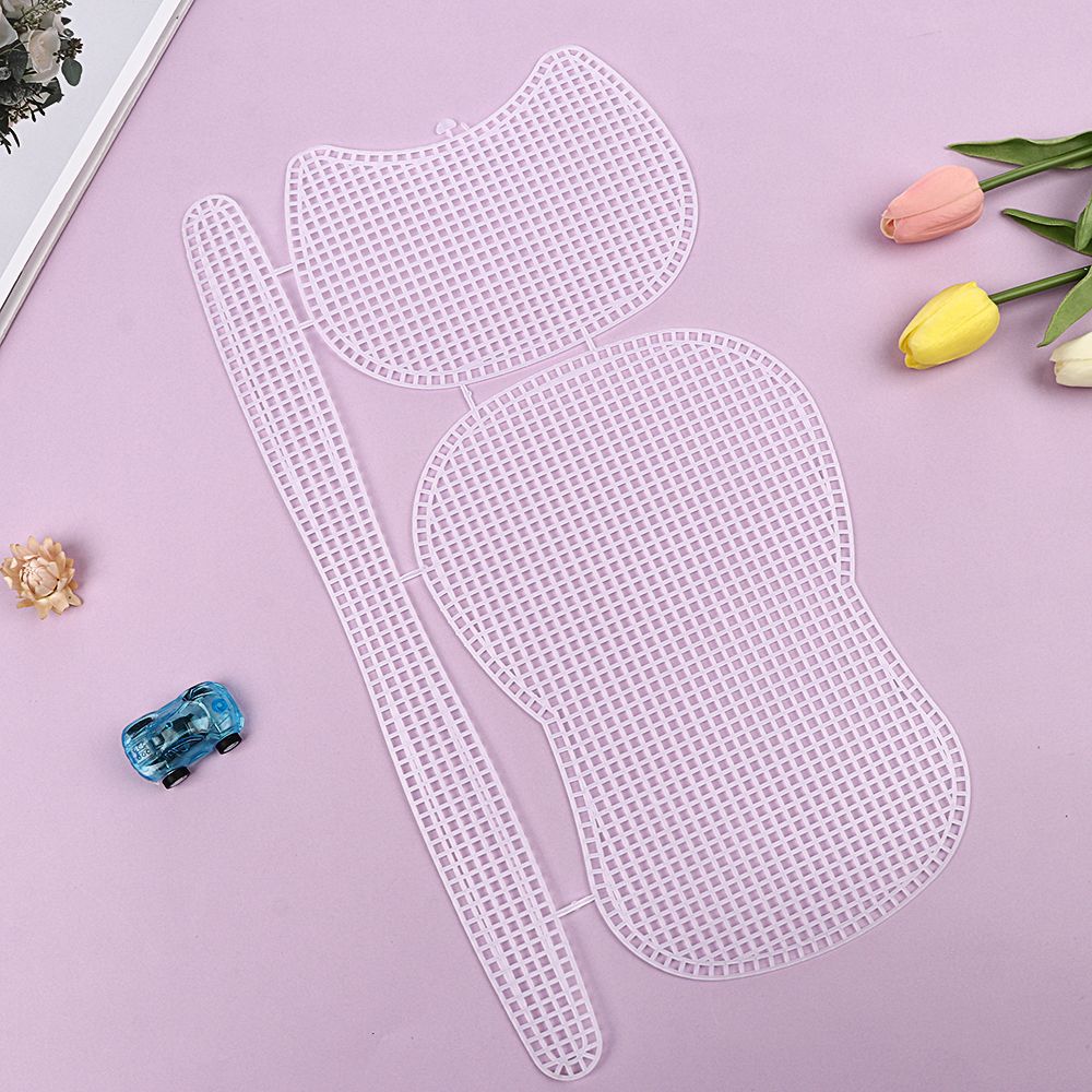 Plastic Bag Knitting Grid Plate Weaving Helper Sheet Wire Hanging White Net Cover Knitted Piece Woven Grid Board Sewing Supplies