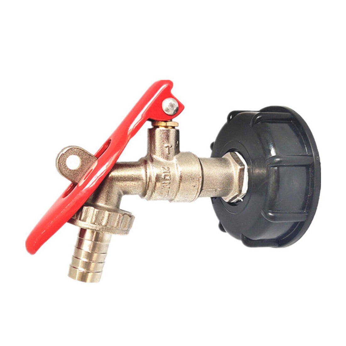 S60X6 Water Tank Tap Fuel Adapter With 1/2" Hose Connector Oil Fine Flow Thread Snap On IBC Garden Brass Assembled: Lockable