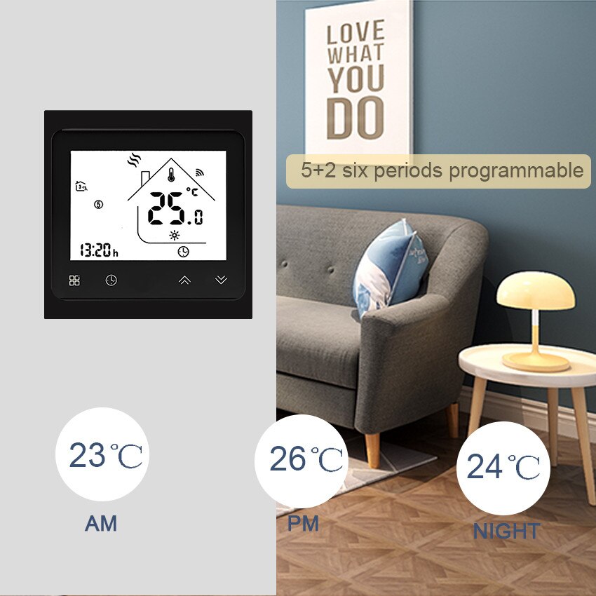 WiFi Smart Thermostat Temperature Controller for 3A Gas Boiler with Alexa Google Home Control Thermoregulator for Warm Room