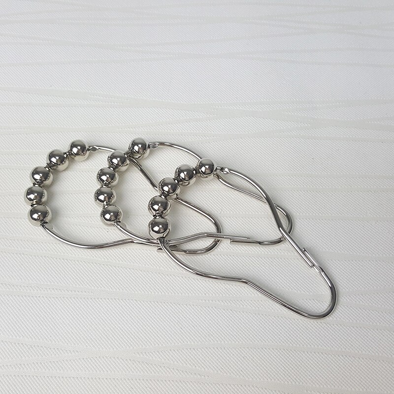 Lot de 12 crochets de rideau de douche en acier inoxydable antirouille, anneaux chromés pour salle de bain