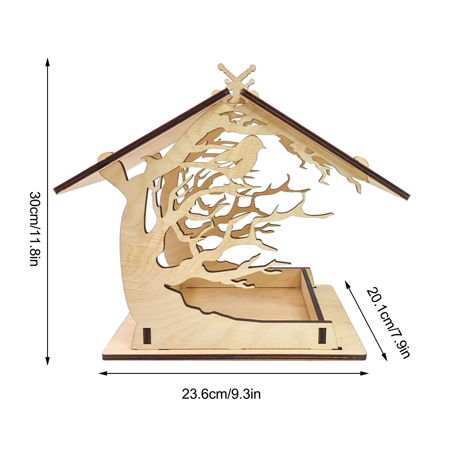 Feeder Wooden Bird House Bird Feeder Wooden Birdhouse Garden Bird House Garden Garden Ornaments Garden Decoration Outdoor: C