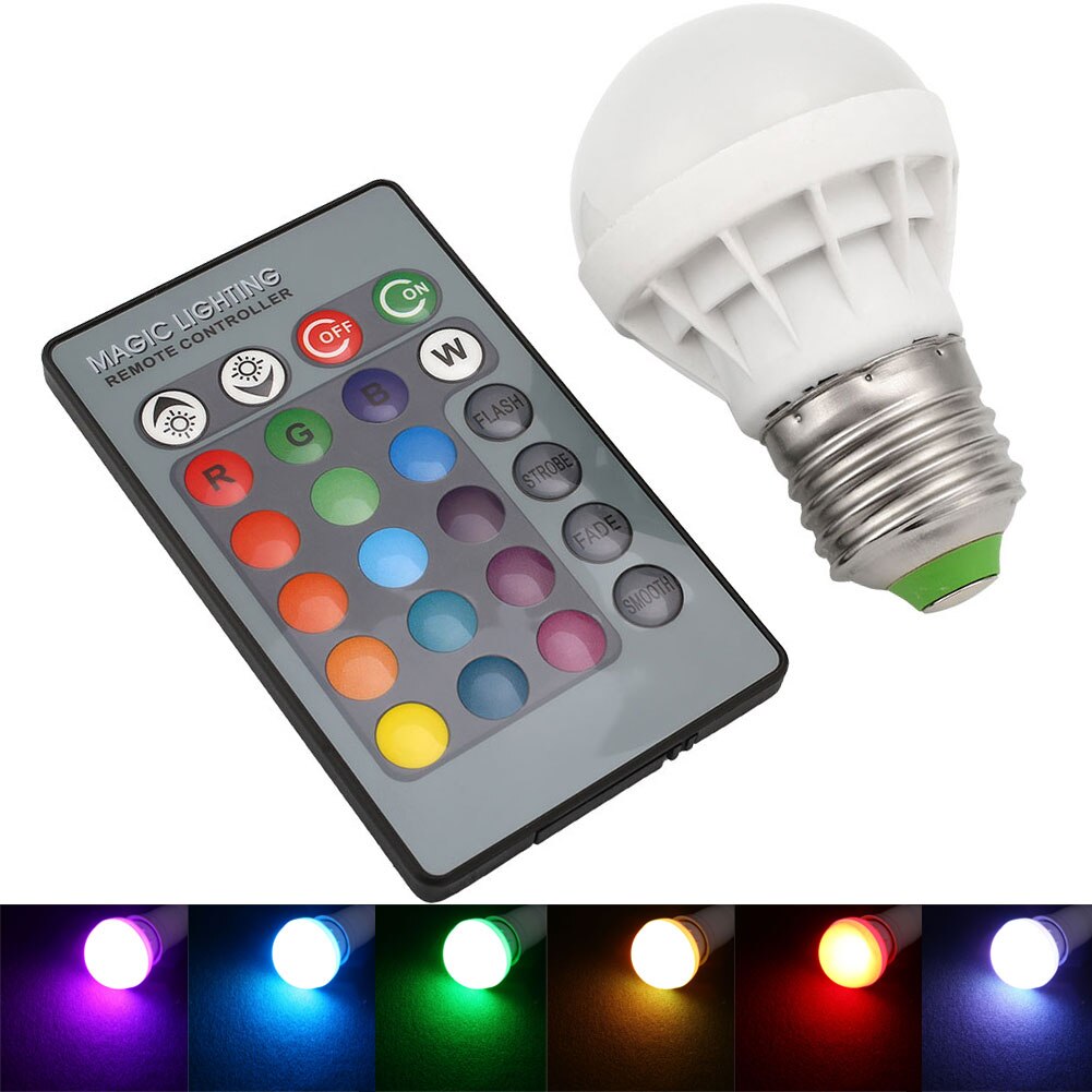 E27 LED Lamp Verlichting 3W 85-265V RGB Lamp IR Afstandsbediening 4 Modi 13 Kleuren Muziek speler Bluetooth