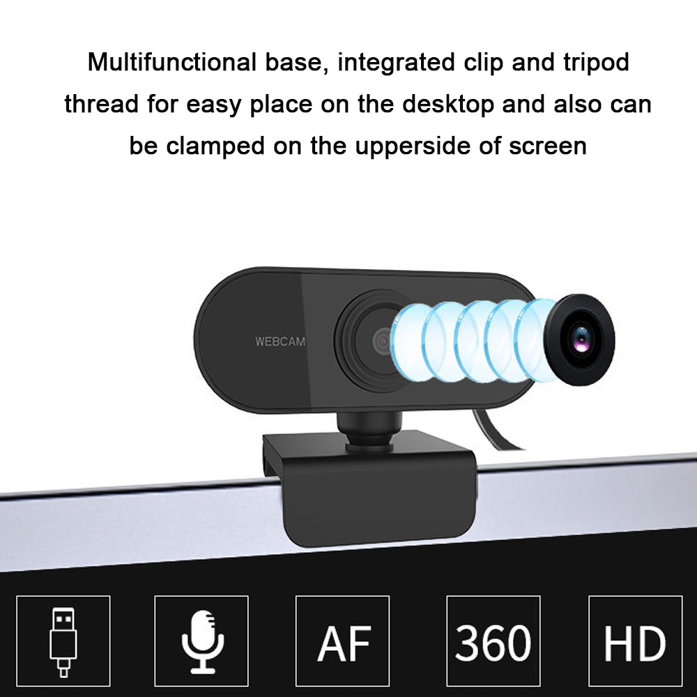 HD 1080P Webcam Mini Computer PC WebCamera USB Plug Rotatable Cameras for Live Broadcast Video Calling Conference Work