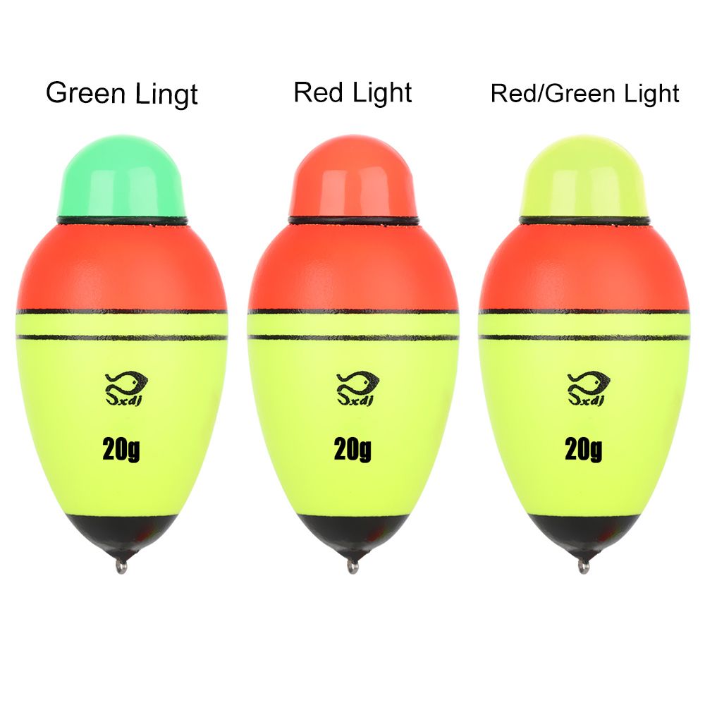 Galleggiante da pesca elettronico 1PC con 1 cella a bottone notte schiuma Eva bastone leggero in plastica attrezzatura da pesca portatile 20g/30g/40g/50g/60g