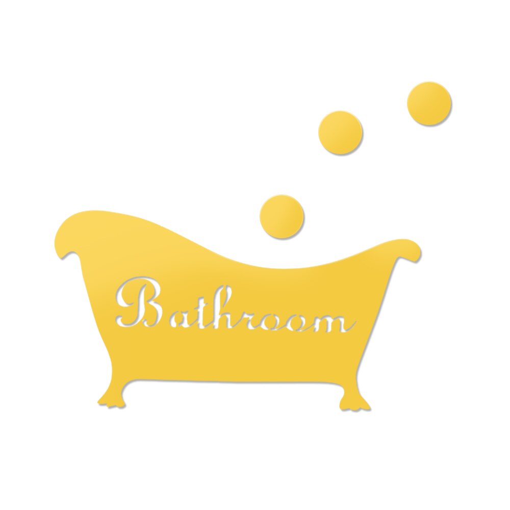3d akryl badkar form vägg spegel klistermärken diy dekal bad bakgrund heminredning avtagbar bling vägg spegel: Guld-