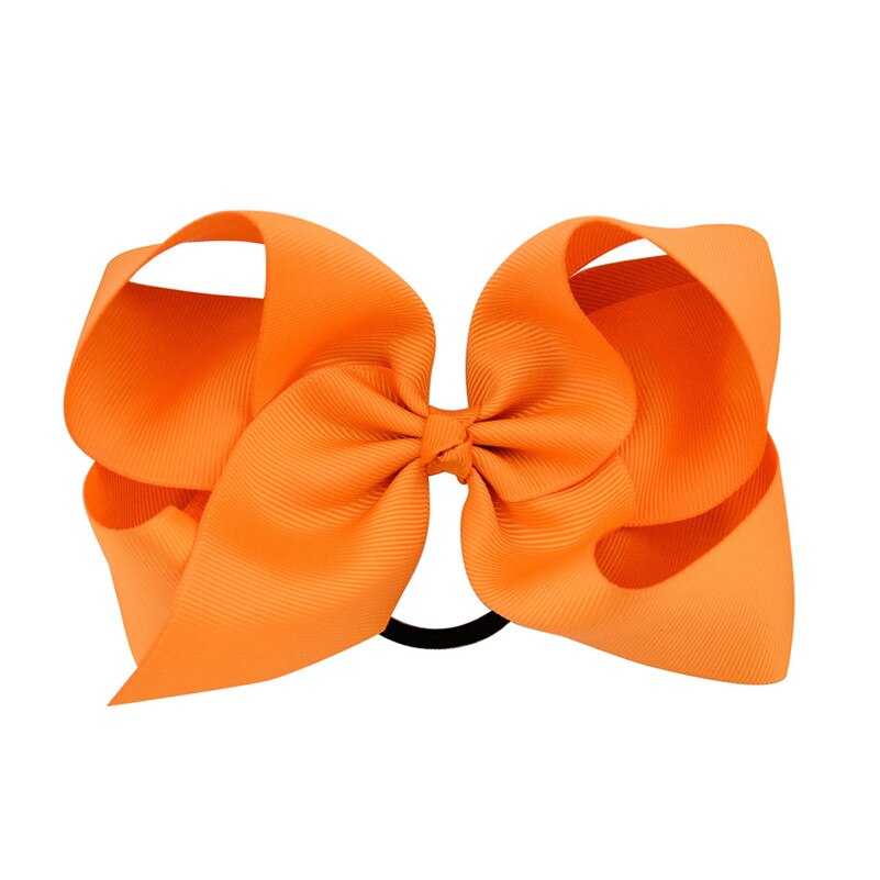 Lazos para el pelo de Color sólido de 6 pulgadas, gomas elásticas para el pelo, coleteros de goma para niña, accesorios para el cabello: Naranja
