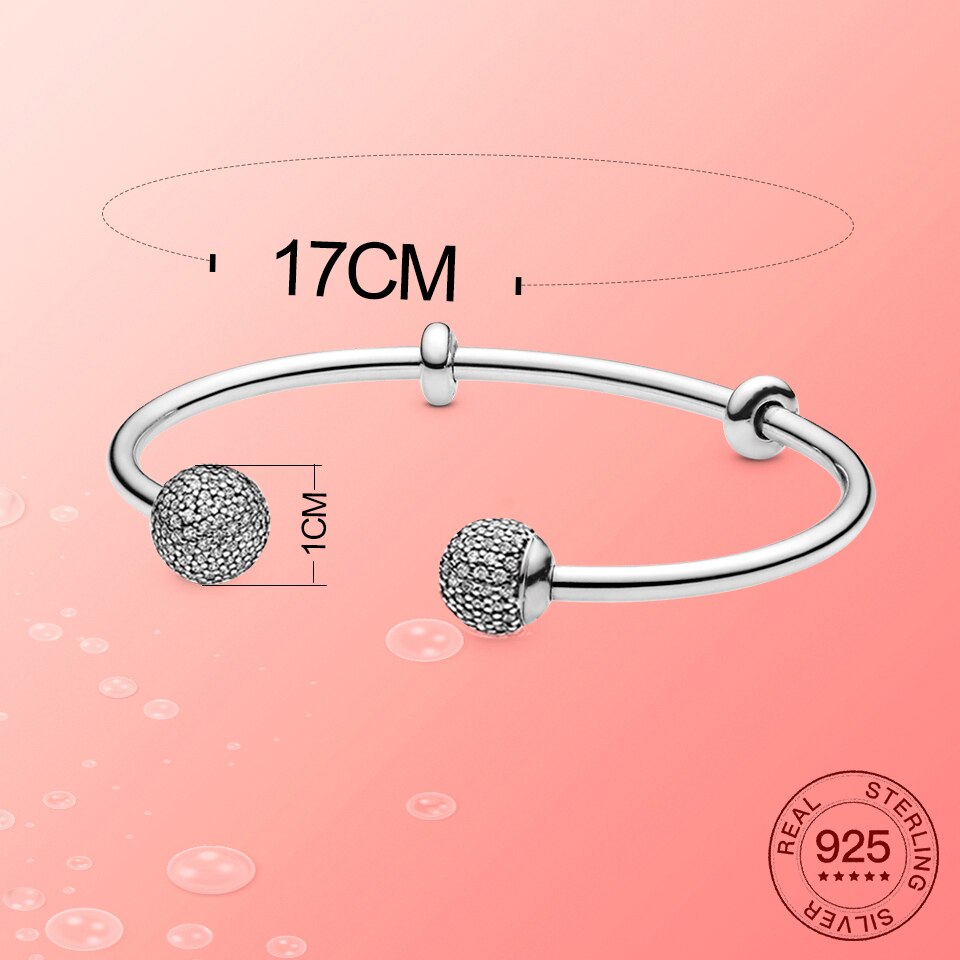 925 Sterling Silver Charms&Bracelet Europe Brand original Bracelet Suitable for Women To Wear Jewelry DIY: PAB026-17