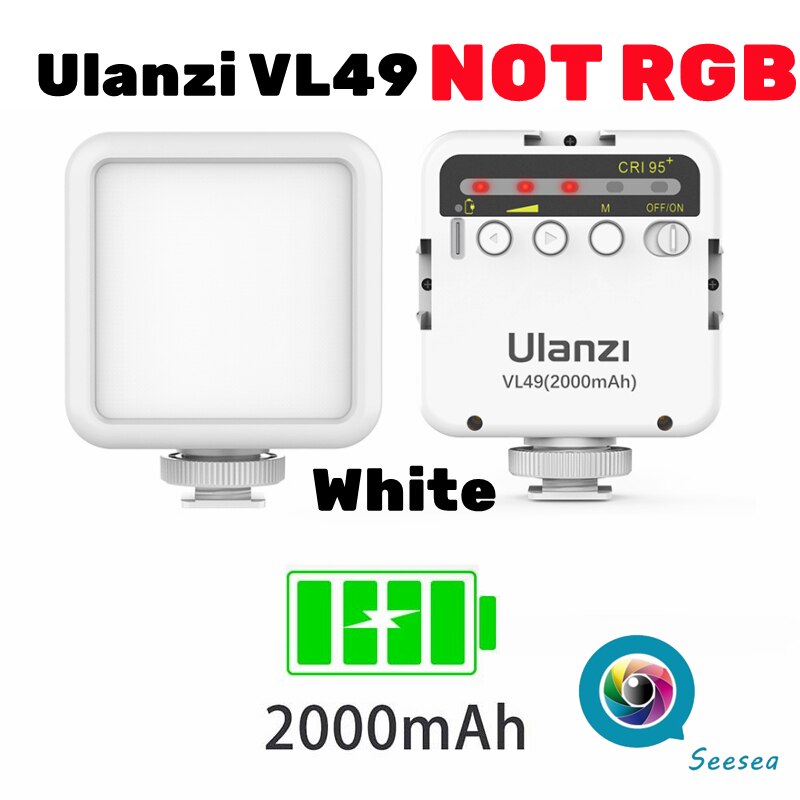 Ulanzi VL49 Mini RGB Video Licht Beleuchtung für Fotografie pavotube RGB LED Video Kamera Licht Vlog Füllen Licht Live: VL49 Weiß nicht RGB