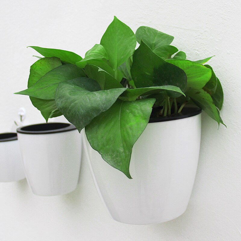 Self Watering Flower Pot Wall Hanging Resin Plastic Planter Durable For Garden Balcony DC156