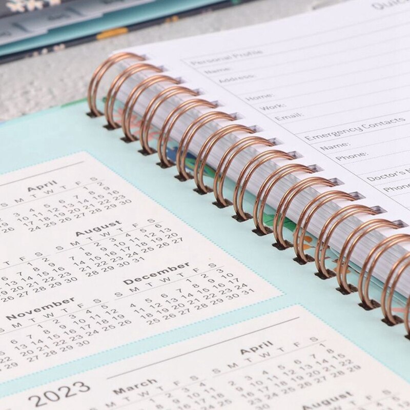 Engels Schema Notepad Daily Planner A5 Spoel Notebook (Tropische Bloem)