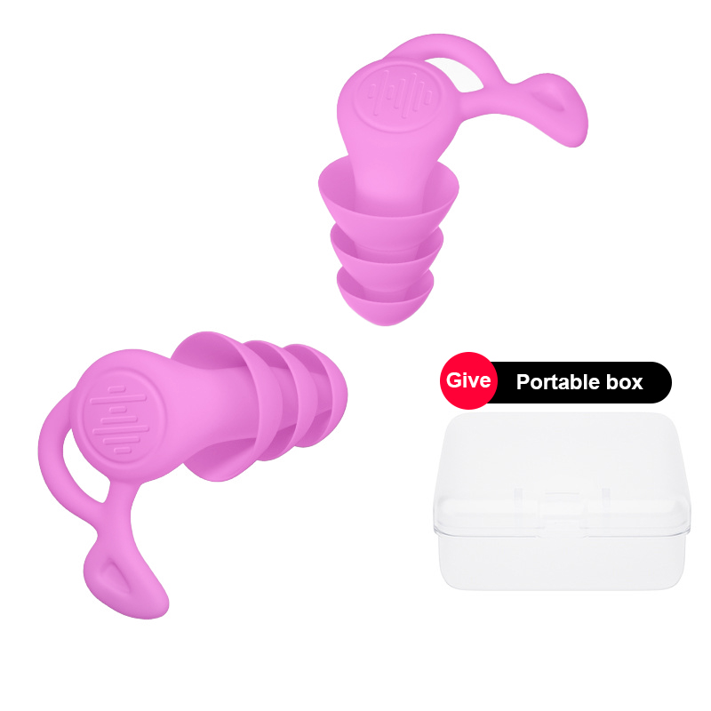 Tapones para los oídos de silicona antiruido, tapones para los oídos de natación, aislamiento de interferencias para el trabajo, dormir, Surf, Protector suave y cómodo para los oídos, 1 par: Borgoña