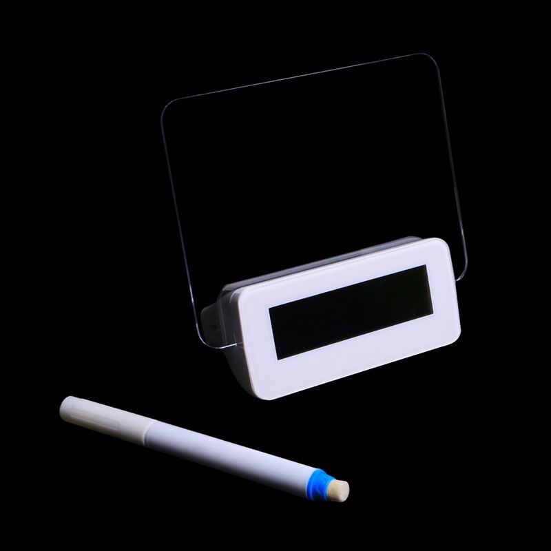 LED Light Digital Clock Alarm Fluorescent Message Board Calendar Thermometer