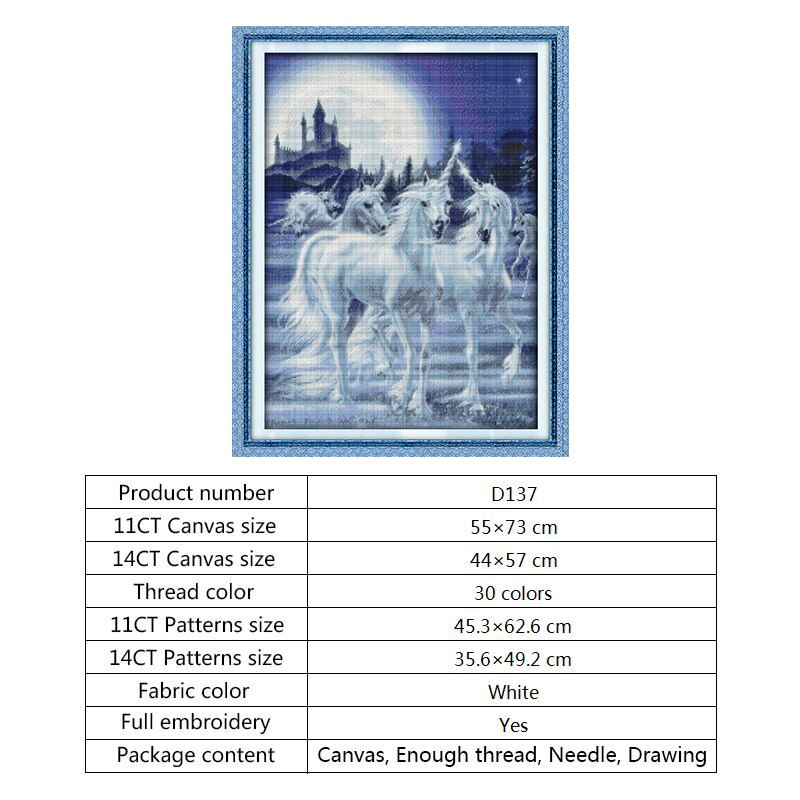 Mermaid Ocean Cross Stitch Kit For Beginners - 14CT Stamped Embroidery With Pattern, Thread & Needle (15.75x19.69 Inch)