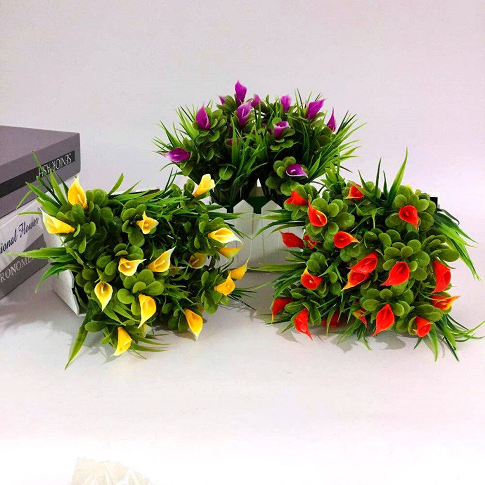 Kunstig potteblomst callalily potteplanter bonsai diy hjem stue kontorindretning havebord dekoration lotus planteindretning
