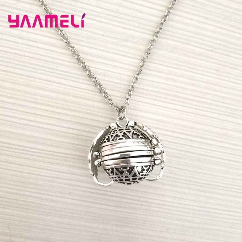 925 Sterling silber magische erinnerungsalbum-anhänger-halskettenrahmen medaillon engelsflüGel schmuck für männer, frauen und familien