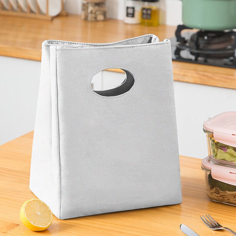 Gold Brief Unisex Isolierte Mittagessen Tasche Gedruckt Leinwand Mittagessen Box Picknick Tote Tasche Abendessen Behälter Lebensmittel Veranstalter: L 001 (white)