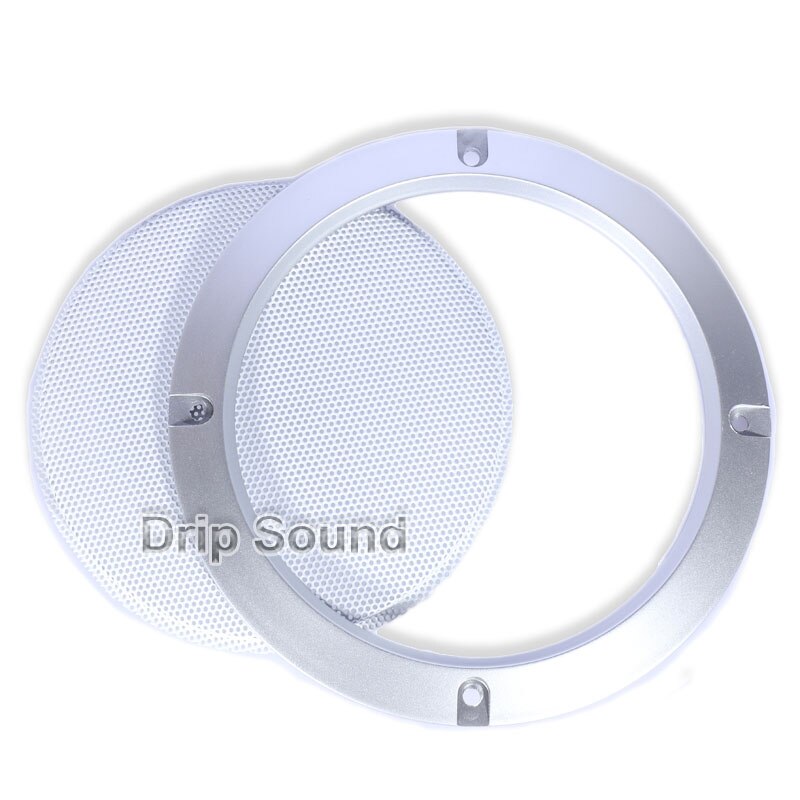 For 3"/4"/5"/6.5"/8"/10" Inch Audio Speaker Conversion Net Cover Decorative Circle Metal Mesh Grille Protection #Silver+White