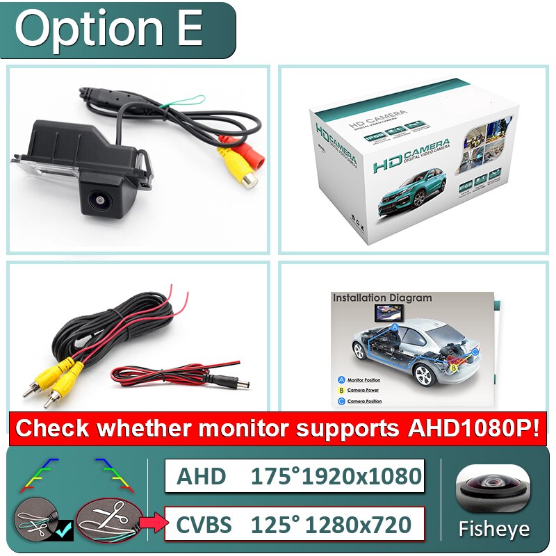 Greenyi 170 Graden Ahd 1920X1080P Voertuig Achteruitrijcamera Voor Vw Volkswagen Polo 6R V Golf 6 7 Gt Vi Passat Cc Magotan Auto: E-1920x1080 AHD