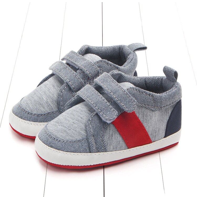 1 par duk baby antiskid första vandrare, härliga mjuka skor, småbarn / nyfödda prewalker: Grå / 2
