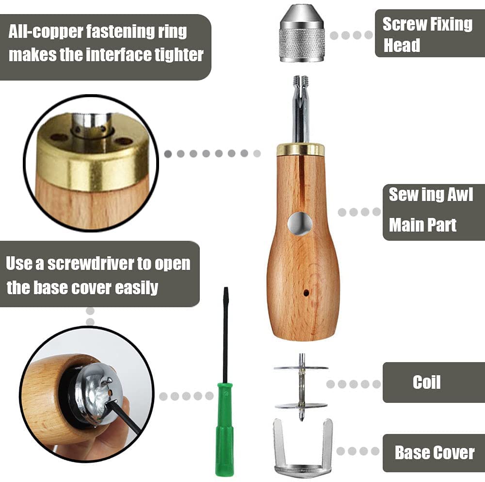 Leder NäHenne Ahle Gewinde Bausatz DIY Manuelle Nähmaschine Schnelle Hefter Leder Handwerk NäHenne Schuster Leinwand Reparatur Werkzeug