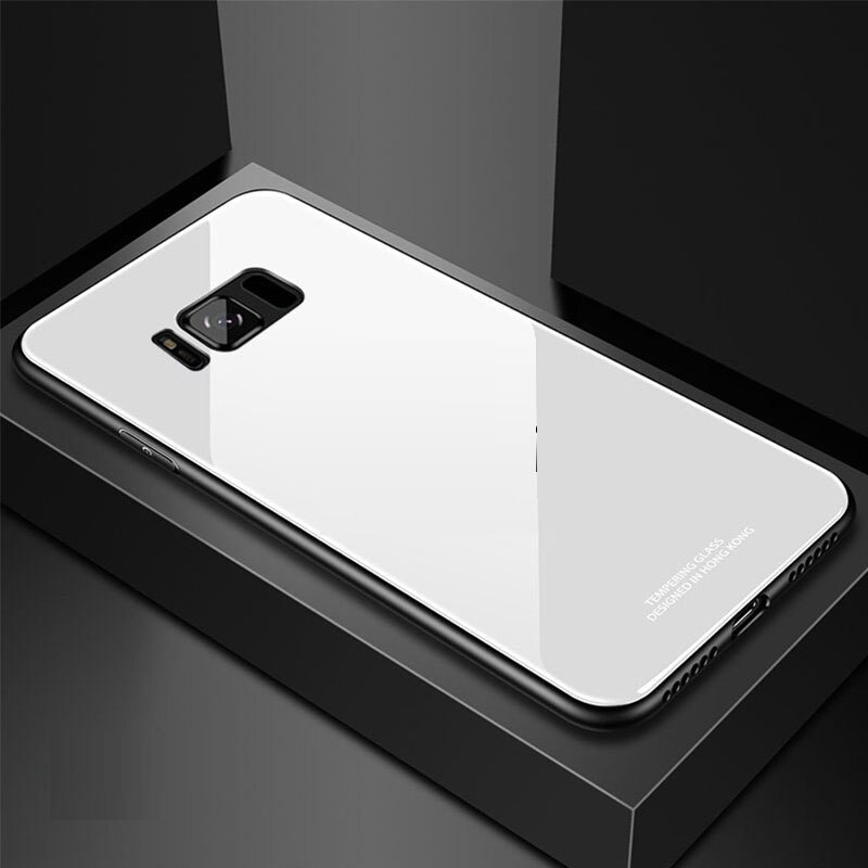 SemgCeKen luxe originele glas spiegel case voor samsung galaxy S7 rand S7edge S 7 siliconen tpu hard telefoon cover etui coque: For S7 / white