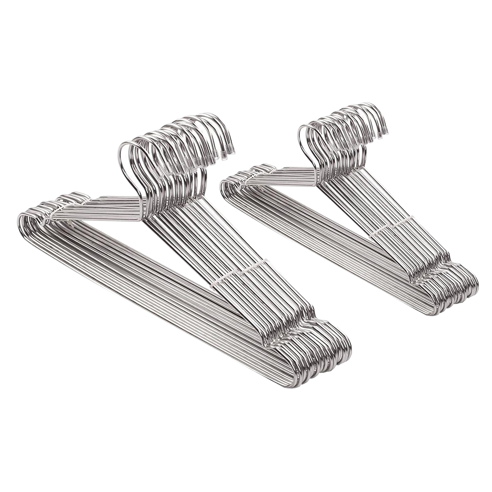 Stainless Steel Coat Hangers for Adults Clothes Trouser Suit T-shirt Garment, 10 Pcs Pack