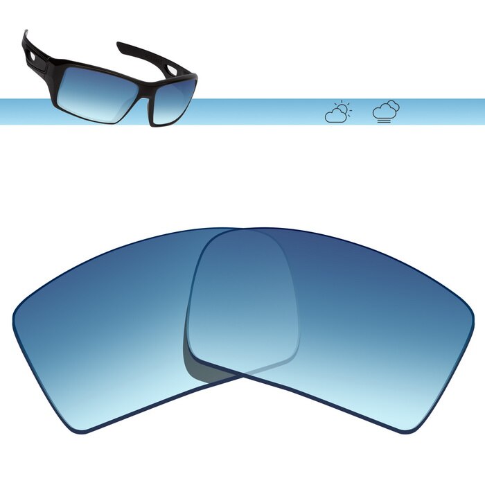 Glintbay Polarized Replacement Sunglasses Lenses for Oakley Eyepatch 2-Multiple Options: Blue Gradient