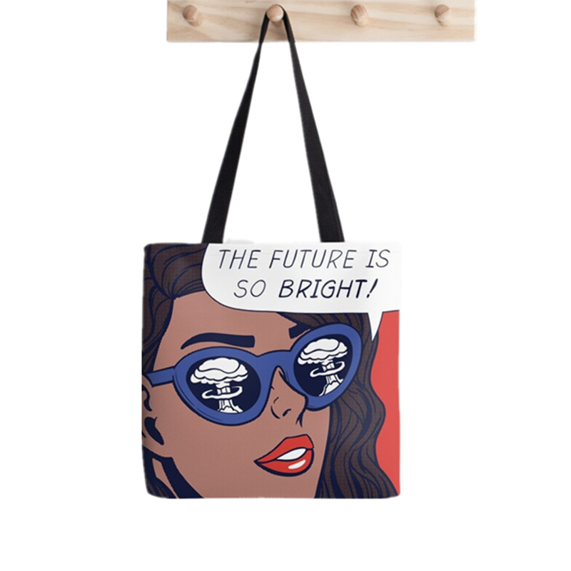 Shopper Sphynx Cat Cartoon printed Tote Bag women Harajuku shopper handbag girl Shoulder shopping bag Lady Canvas Bag: F782