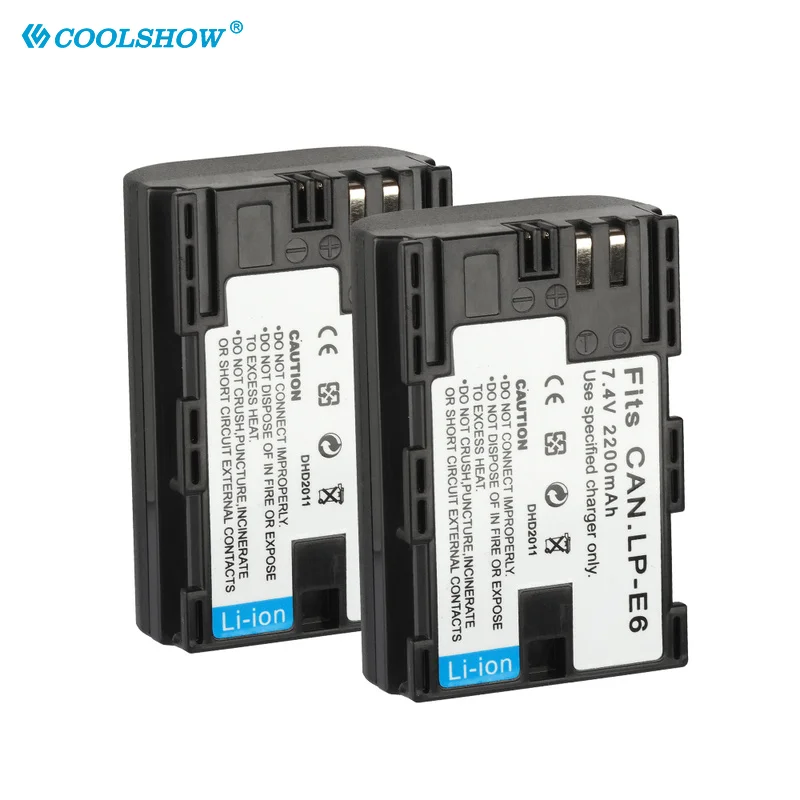 LP-E6 LP E6 cargador de batería para Canon EOS 5DS 5D 6D 7D 60D 60Da 70D Mark II Mark III 80D XC10 DSLR LPE6 2200mAh baterías
