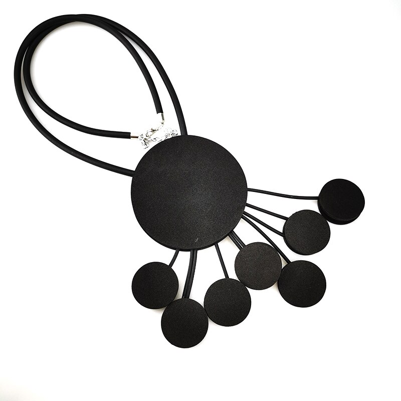 UKEBAY Round Pendant Necklaces Women Necklace Clothes Accessories Female Rubber Jewelry Punk Handmade Necklace