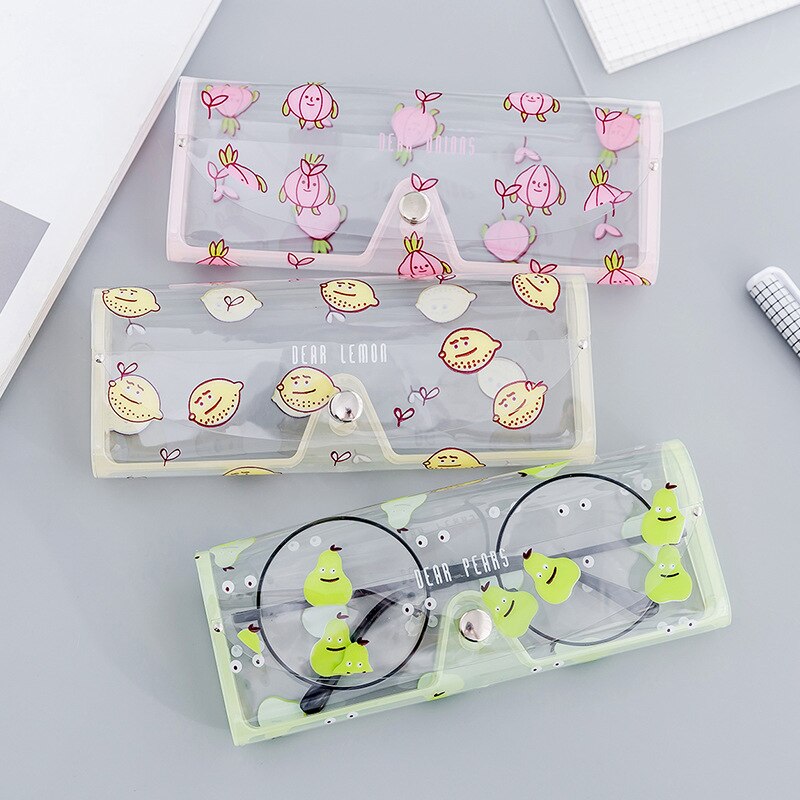 1 PCS Cartoon Cute Travel Transparent PVC Eye Glasses Cosmetic Makeup Earphone Organizer Bag Case