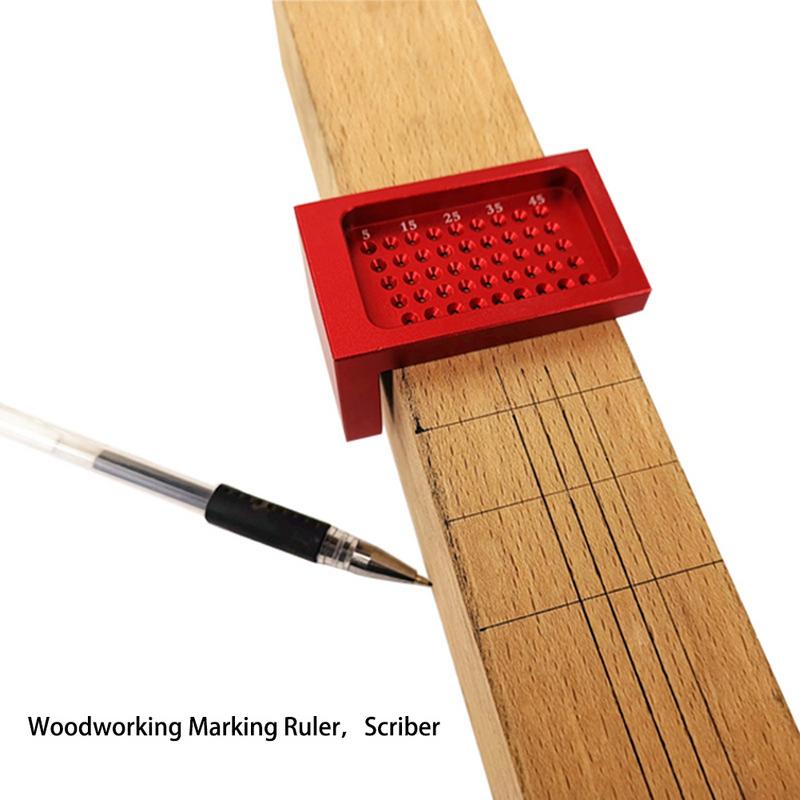 Aluminium Alloy T-Ruler Woodworking Metal Scriber Ruler Cross holes Joiner T Square Marking Gauge For Carpenters T50