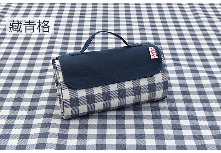 Rood Wit Plaid Outdoor Opvouwbare Waterdichte Picknick Mat Mode Dikker Pad Ademend Zacht Draagbare Camping Reizen Strand Deken: Navy / 145 x 200cm
