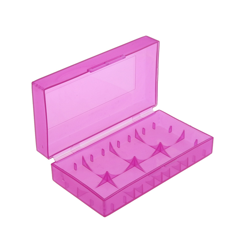 Estuche de plástico duro para almacenamiento, caja organizadora de almacenamiento con 2 ranuras, caja de batería 18650: Plata