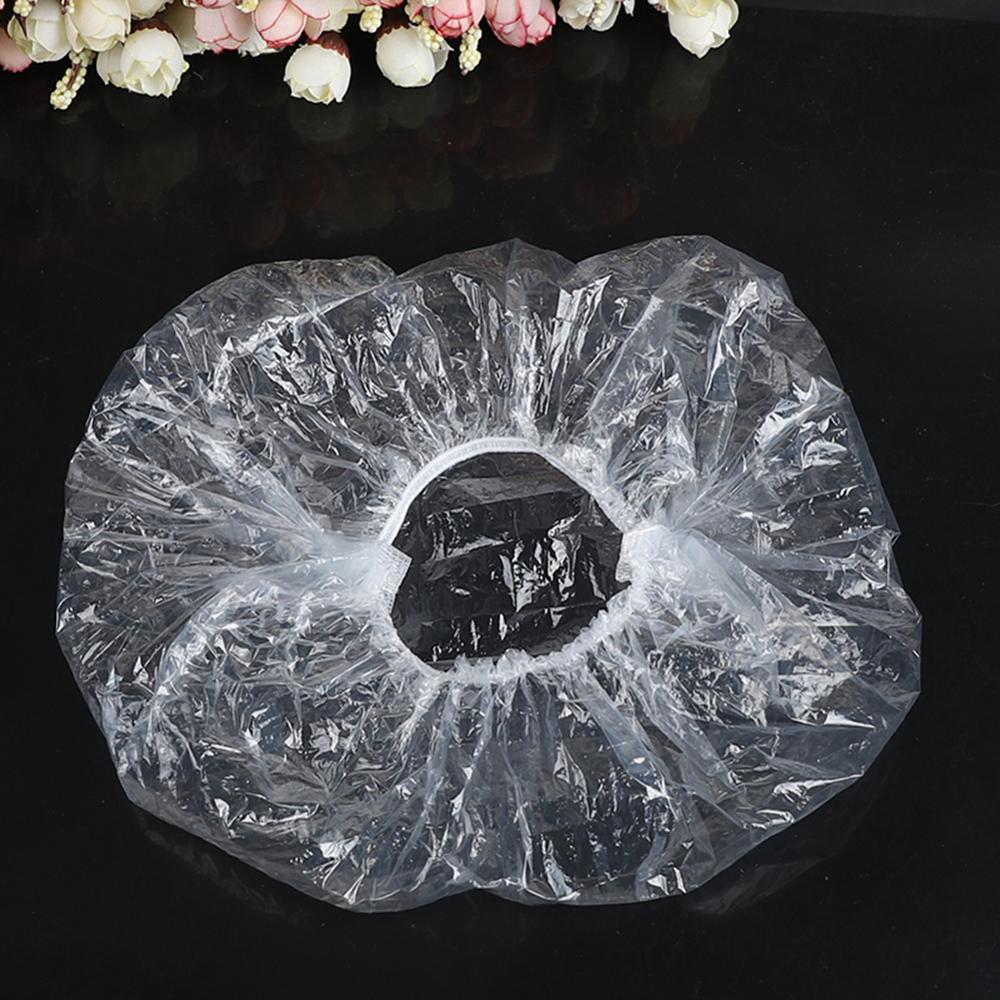 10pcs Disposable Shower Caps Beauty Salon Cap Protection Mushroom Cap Pleated Anti Dust Clear Hat Spa Salon Accessories