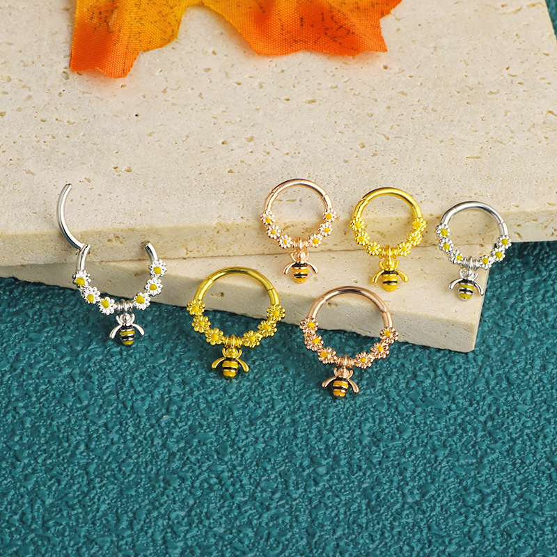 1 pièces cristal Septum cerceau Clickers nez anneau Cartilage Piercing Helix cerceau boucle d'oreille Tragus bijoux Daith cerceaux Rook boucle d'oreille Lobe
