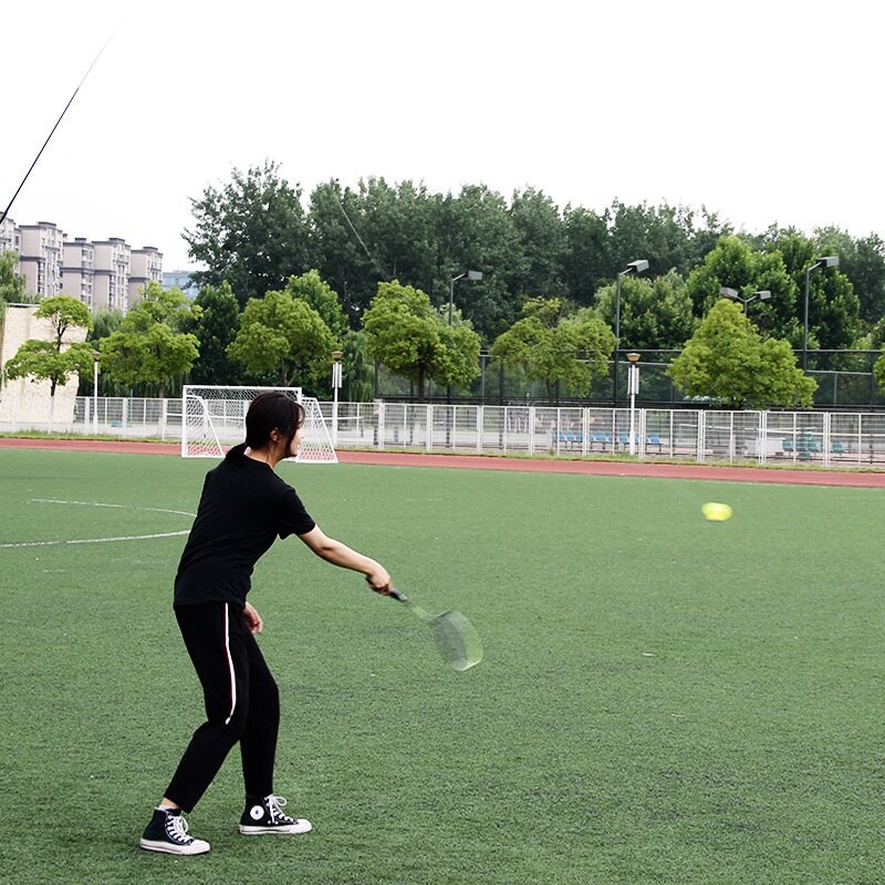 Badminton träningsapparat bärbar badminton enkel spelare rebound träna swing automatisk sparring