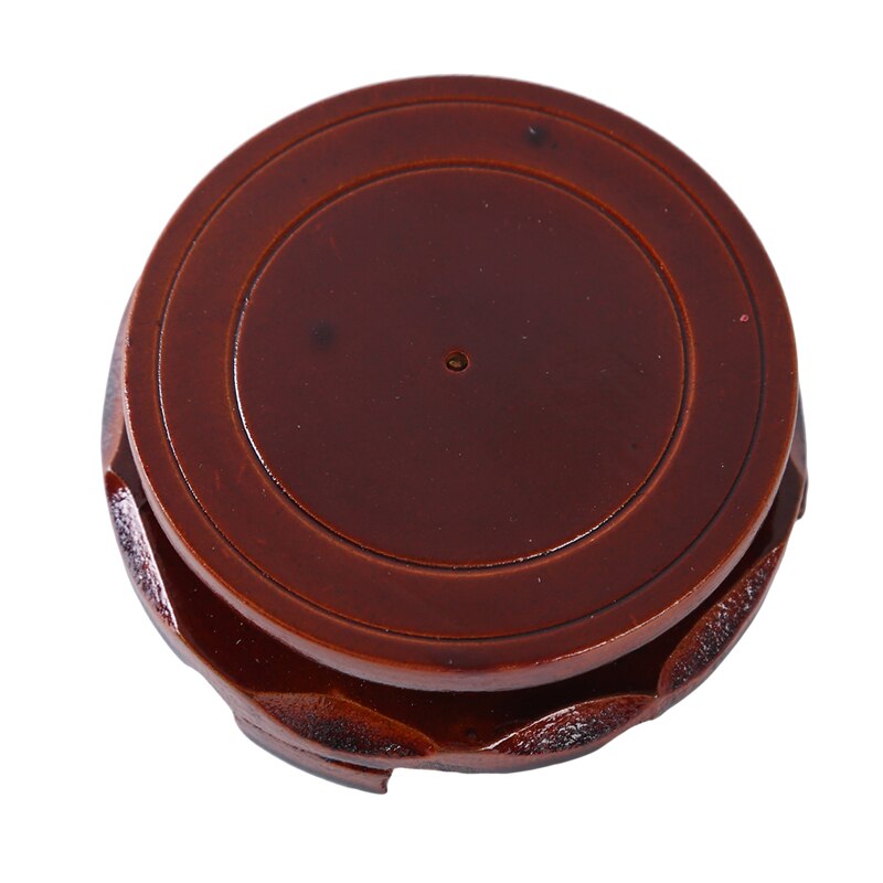 Base giratoria de madera para acuario, florero redondo de cerámica, Base de piedra, tetera, marco de madera, soporte para decoración del hogar, 1 ud.: 8cm