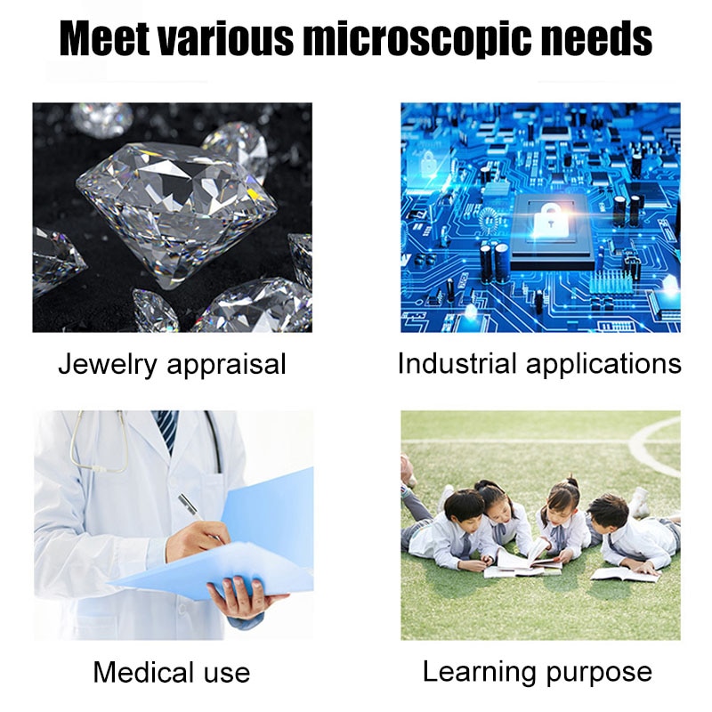 Microscope numérique USB 1600X Microscope électronique caméra Endoscope 8 LED loupe grossissement réglable avec support pour PC