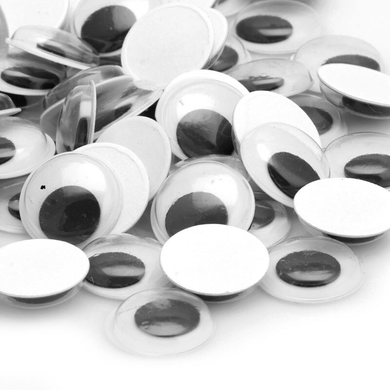 Paquete de 1 paquete (100 unidades) de 6-20mm, manualidades para Scrapbooking, con Wiggly, temblorosos ojos saltones, autoadhesivas, mixtas, novedad