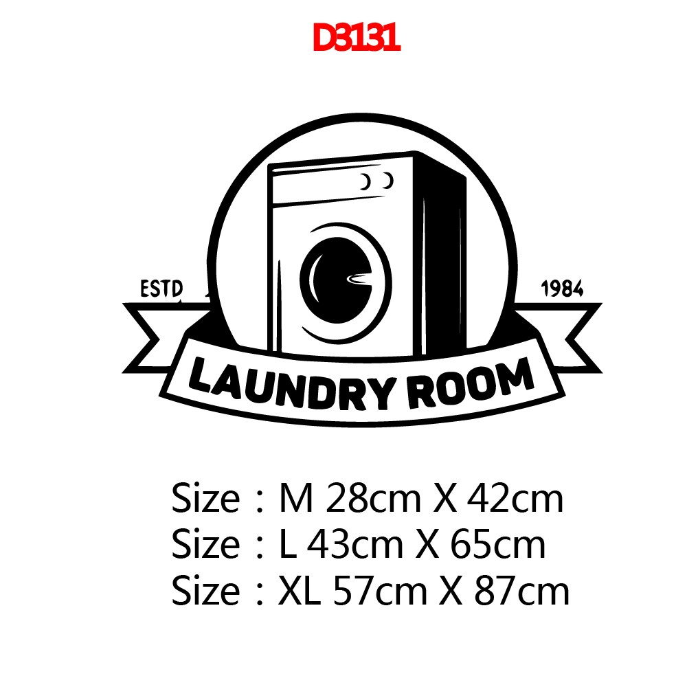 Fun buanderie lavage décorations pour la maison Pvc décalcomanie salon enfants chambre amovible décor stickers muraux adesivo de parede: D3131 / Size XL
